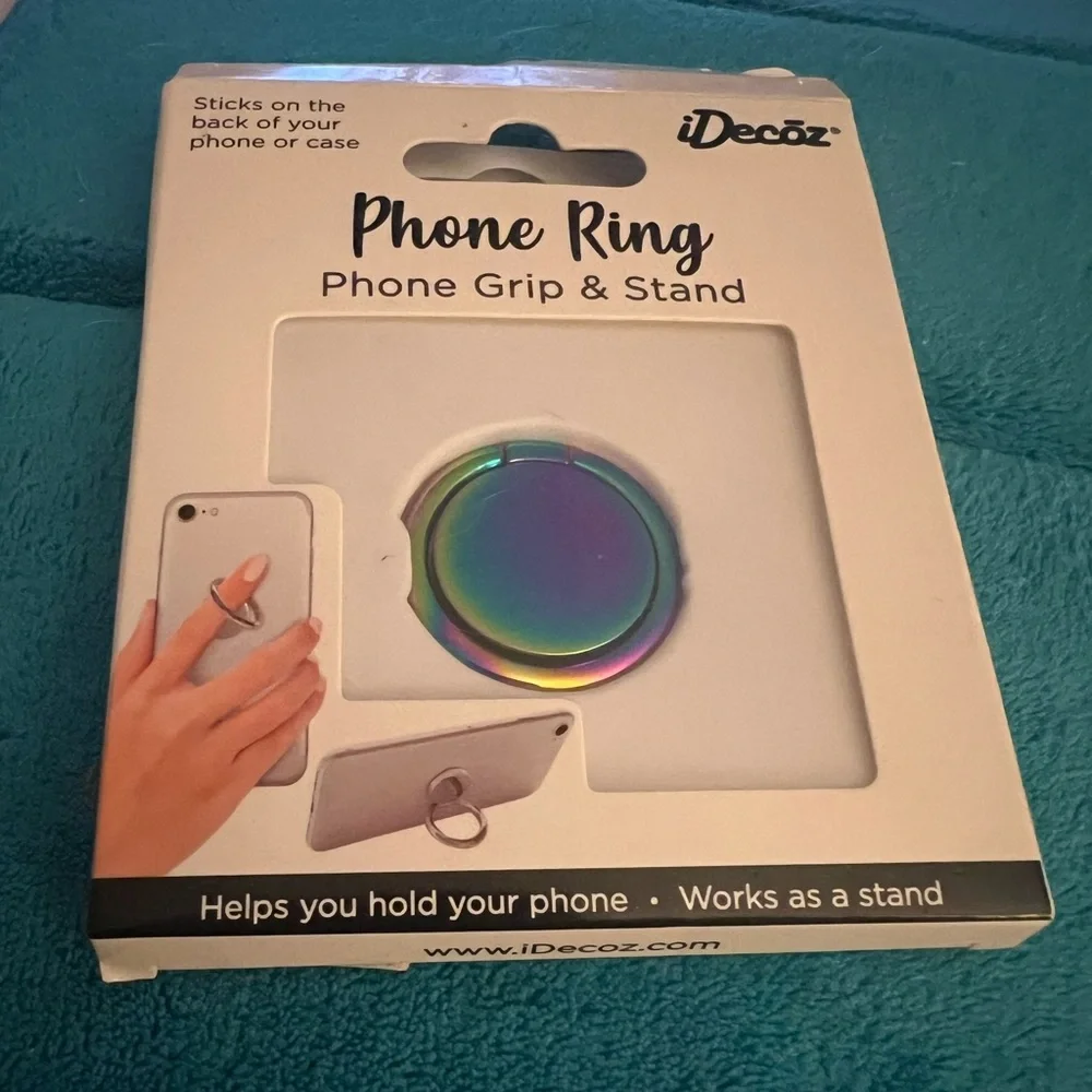 Iridescent Phone Ring Grip & Stand